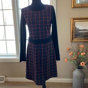 Vintage Windowpane Sweater Dress Size L
